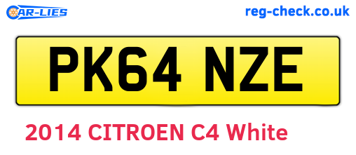 PK64NZE are the vehicle registration plates.