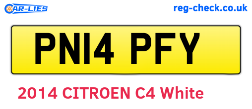 PN14PFY are the vehicle registration plates.