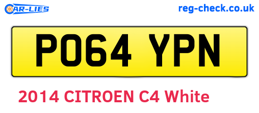 PO64YPN are the vehicle registration plates.
