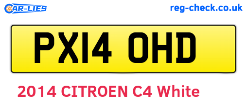 PX14OHD are the vehicle registration plates.