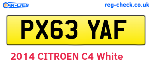 PX63YAF are the vehicle registration plates.
