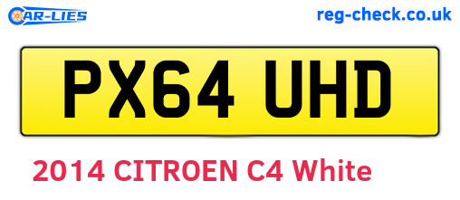 PX64UHD are the vehicle registration plates.