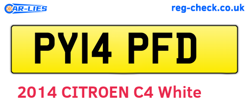 PY14PFD are the vehicle registration plates.