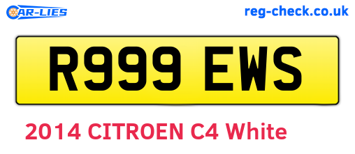 R999EWS are the vehicle registration plates.