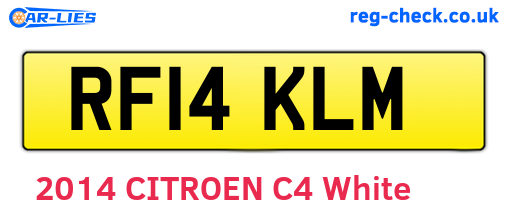 RF14KLM are the vehicle registration plates.