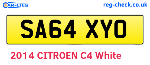 SA64XYO are the vehicle registration plates.