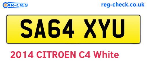 SA64XYU are the vehicle registration plates.