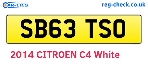 SB63TSO are the vehicle registration plates.