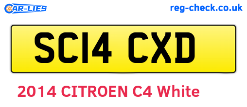 SC14CXD are the vehicle registration plates.