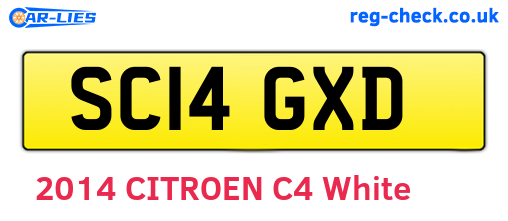 SC14GXD are the vehicle registration plates.
