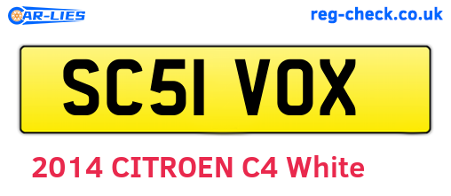 SC51VOX are the vehicle registration plates.