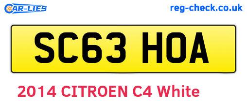 SC63HOA are the vehicle registration plates.