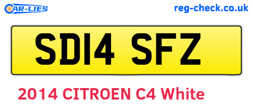 SD14SFZ are the vehicle registration plates.