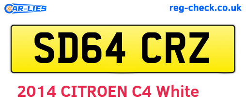 SD64CRZ are the vehicle registration plates.
