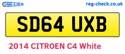 SD64UXB are the vehicle registration plates.