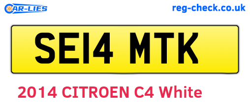 SE14MTK are the vehicle registration plates.
