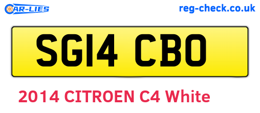 SG14CBO are the vehicle registration plates.