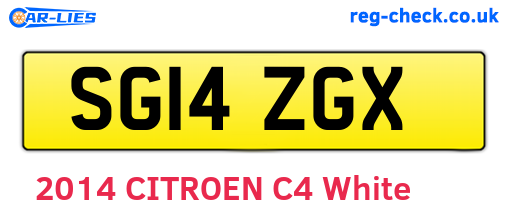 SG14ZGX are the vehicle registration plates.