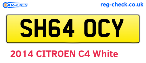 SH64OCY are the vehicle registration plates.