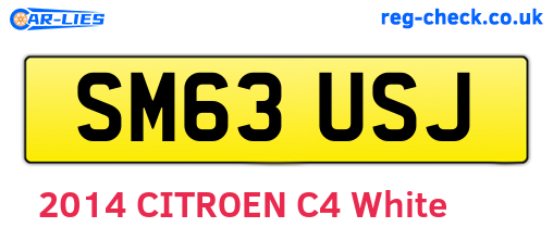 SM63USJ are the vehicle registration plates.