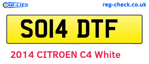 SO14DTF are the vehicle registration plates.