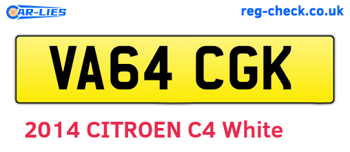 VA64CGK are the vehicle registration plates.