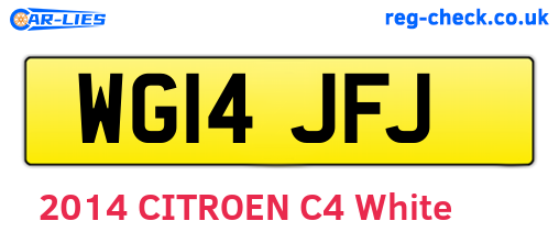 WG14JFJ are the vehicle registration plates.