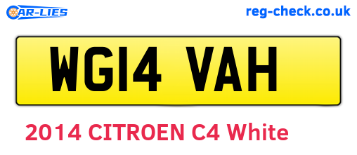 WG14VAH are the vehicle registration plates.