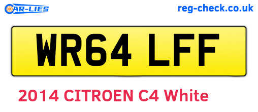 WR64LFF are the vehicle registration plates.