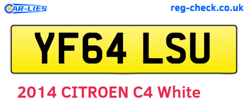 YF64LSU are the vehicle registration plates.