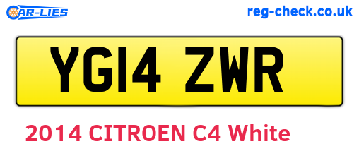 YG14ZWR are the vehicle registration plates.