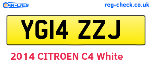 YG14ZZJ are the vehicle registration plates.