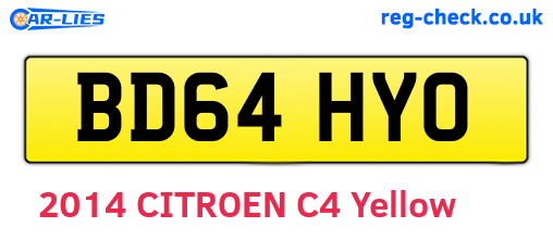 BD64HYO are the vehicle registration plates.