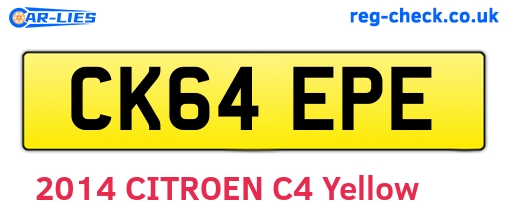 CK64EPE are the vehicle registration plates.