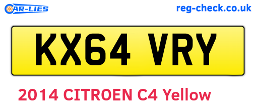 KX64VRY are the vehicle registration plates.