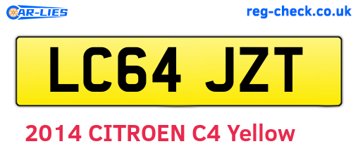 LC64JZT are the vehicle registration plates.