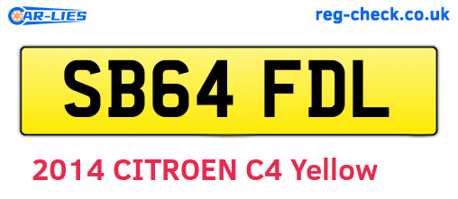 SB64FDL are the vehicle registration plates.