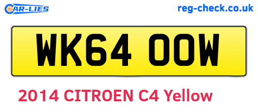 WK64OOW are the vehicle registration plates.