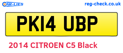 PK14UBP are the vehicle registration plates.