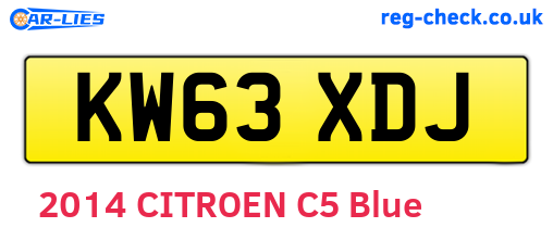 KW63XDJ are the vehicle registration plates.