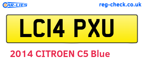 LC14PXU are the vehicle registration plates.