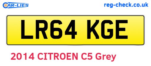 LR64KGE are the vehicle registration plates.