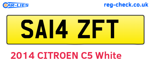 SA14ZFT are the vehicle registration plates.