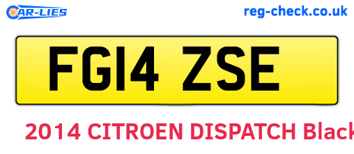 FG14ZSE are the vehicle registration plates.