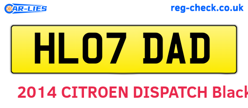 HL07DAD are the vehicle registration plates.