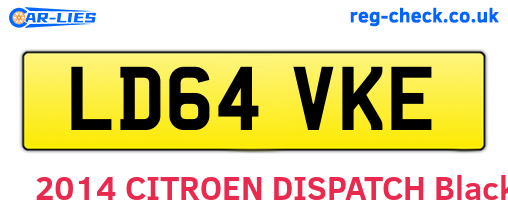 LD64VKE are the vehicle registration plates.