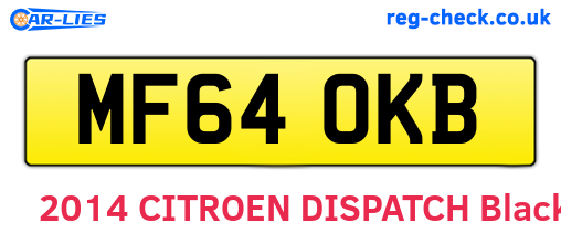 MF64OKB are the vehicle registration plates.