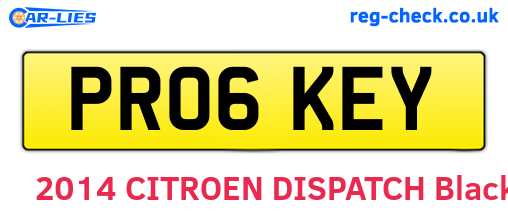 PR06KEY are the vehicle registration plates.