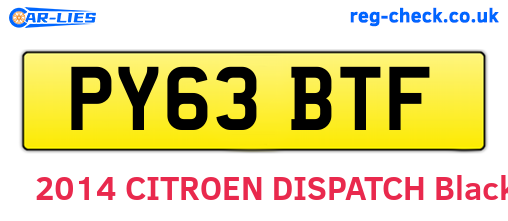 PY63BTF are the vehicle registration plates.