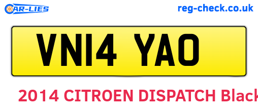 VN14YAO are the vehicle registration plates.